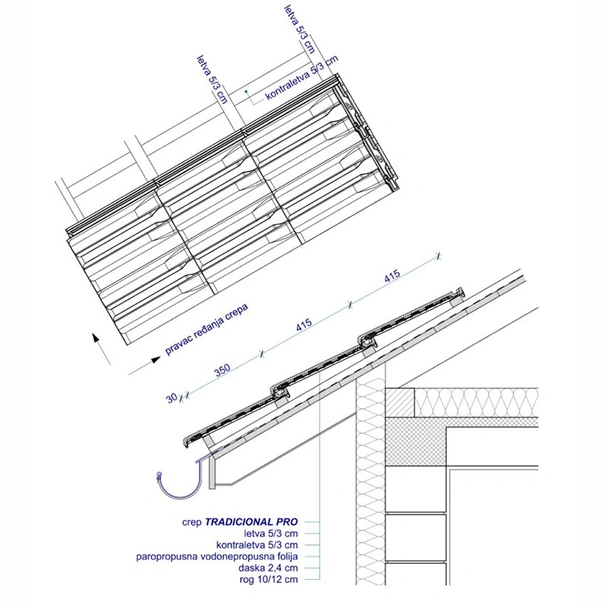Керемида Традиционал PRO 48x29 см кафява MLADOST - Image 2