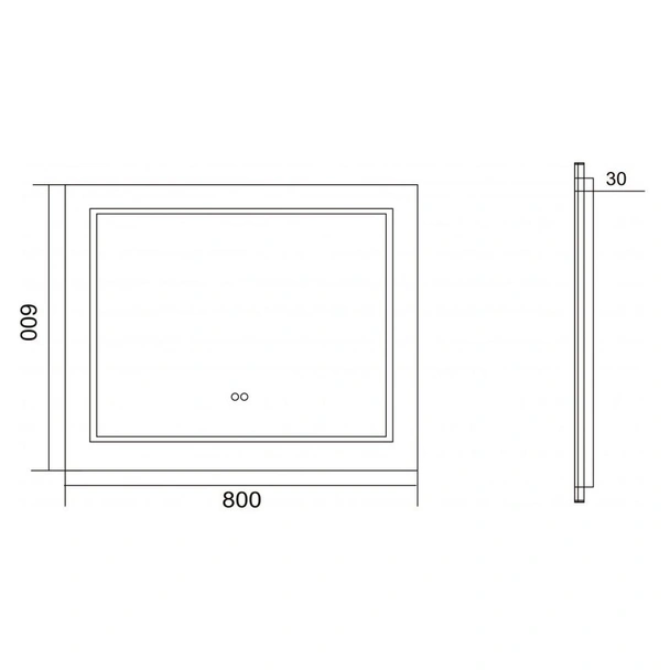 Огледало за баня с LED осветление 80x60 см Нелис INTER CERAMIC - Image 2