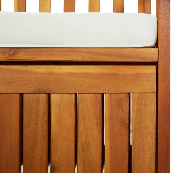 Пейка за съхранение с възглавница, 170 см, акация масив - VL316738 - Image 6