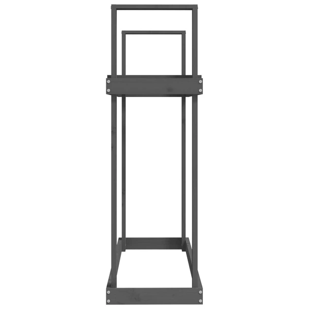 Поставка за дърва за огрев сива 110x35x108,5 масивно дърво бор - Image 6