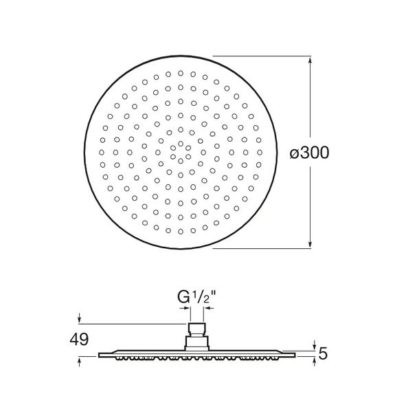 'raindream' супер тънка душ глава за монтаж на стена или таван, 400 мм - Image 2