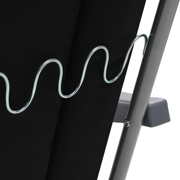 Сгъваеми градински столове с възглавници, 2 бр., черни - Image 9