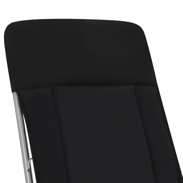 Сгъваеми градински столове с възглавници, 2 бр., черни - Image 10