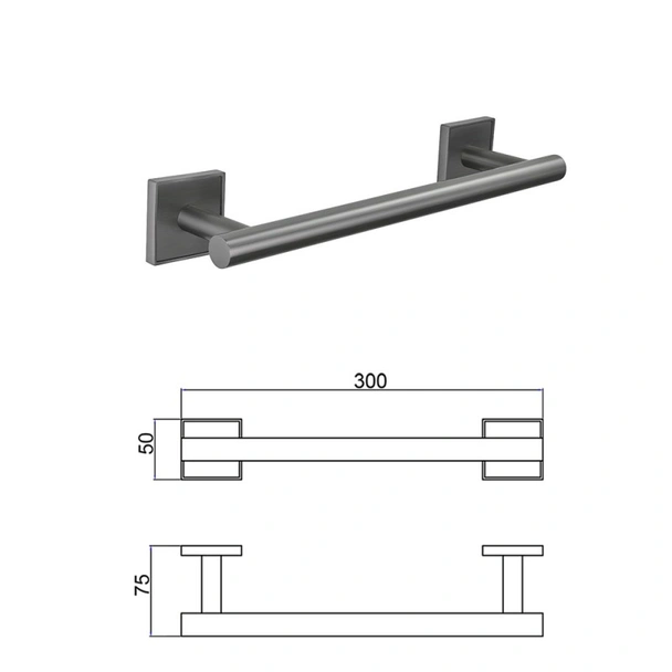Поставка за хавлия 30 см Modena Gun Grey INTER CERAMIC - Image 3