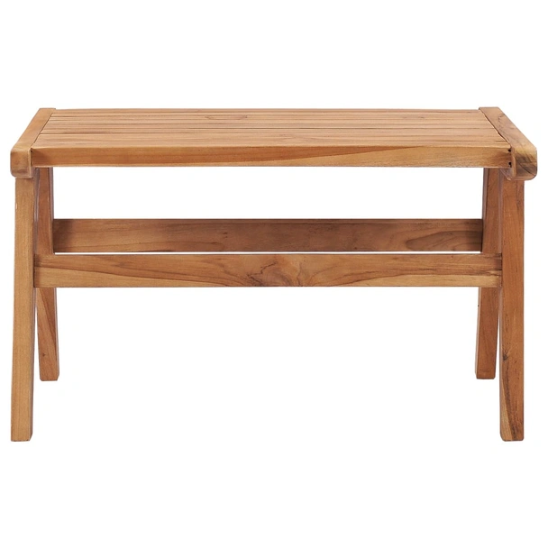 Градински стол с подложка за крака, тиково дърво масив - Image 11