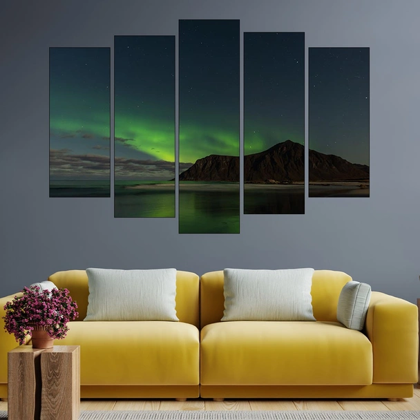 Полярното сияни е Норвегия - картина пано за стена - Image 3