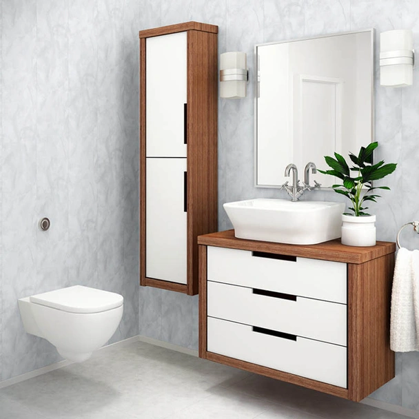 PVC ламперия 25 см 8 мм 2.65 м Marmino Blue VILO - Image 2