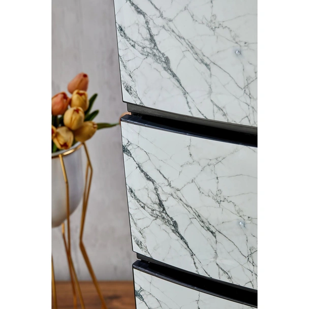Шкаф декор Бял мрамор 35/45/90 см HAVAN - Image 3
