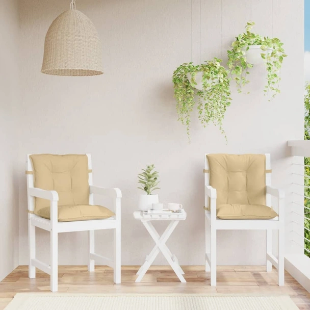 Възглавници за столове 2 бр меланж бежови 100x50x7 см плат - VL4002388 - Image 4