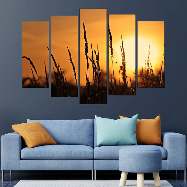 Залез над ливада - картина пано за стена - Image 3