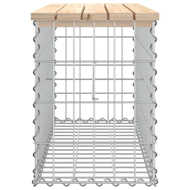 Градинска пейка дизайн габион 83x31,5x42 см борово дърво масив - VL834347 - Image 4