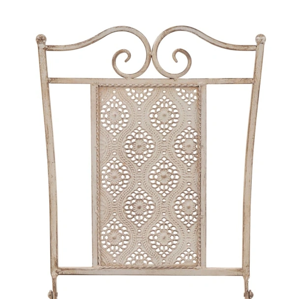 Градински бистро комплект, 3 части, стомана, бял - Image 6