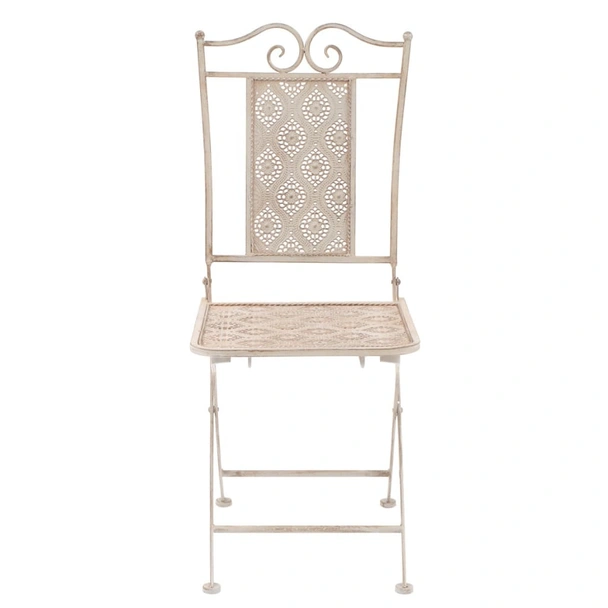 Градински бистро комплект, 3 части, стомана, бял - Image 5