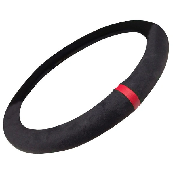 Калъф за волан 38 см велур черно с червено BOSS - Image 2