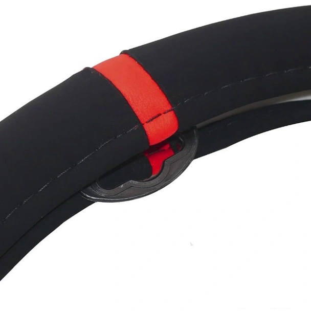 Калъф за волан 38 см велур черно с червено BOSS - Image 3