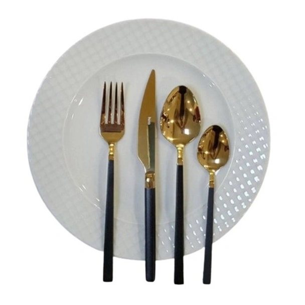 Комплект прибори 24 части злато и черно Cubuk HIRA - Image 3