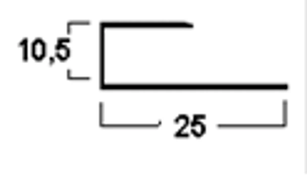 П-образна алуминиева лайстна 10.5 мм сребро 2.7 м - Image 2