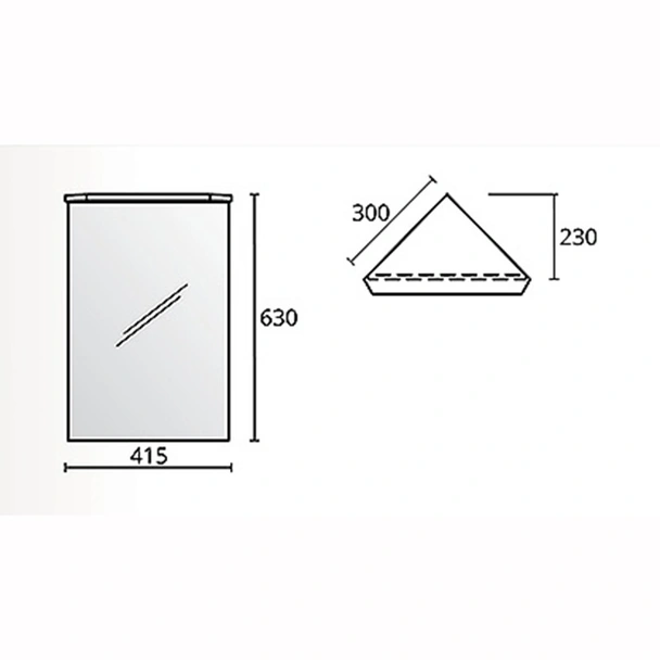 Горен ъглов шкаф с LED осветление - Торино - TRIANO - Image 3