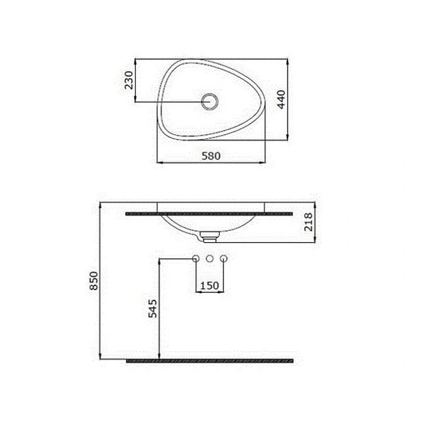 Мивка ETNA 58.5x44.5 см бял гланц BOCCHI - Image 2