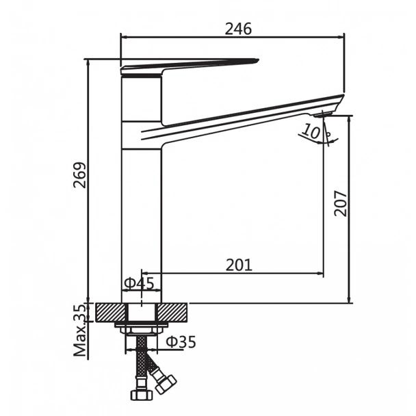 Смесител за умивалник Ерин, висок -  Inter Ceramic - Image 2