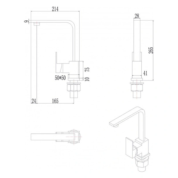 Висок смесител за кухня Куарто INTER CERAMIC - Image 2