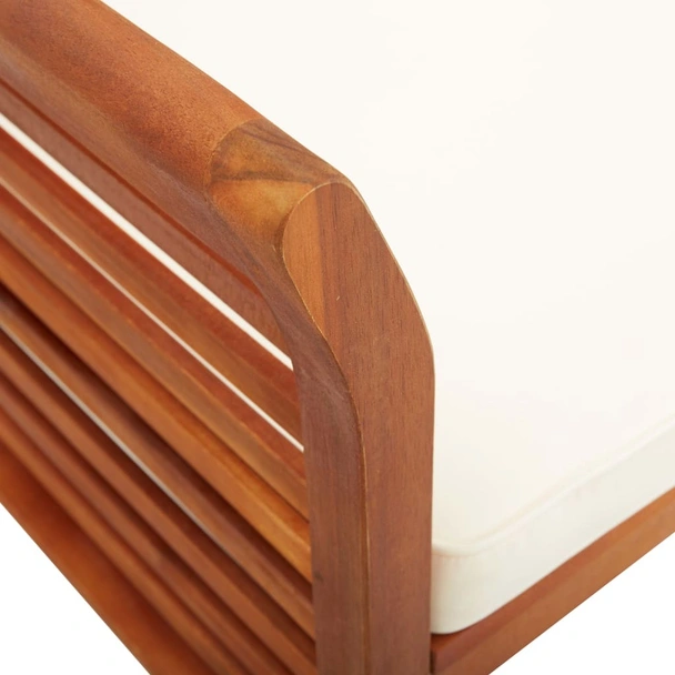 3-местна градинска пейка с възглавница, 150 см, акация масив - VL45968 - Image 6