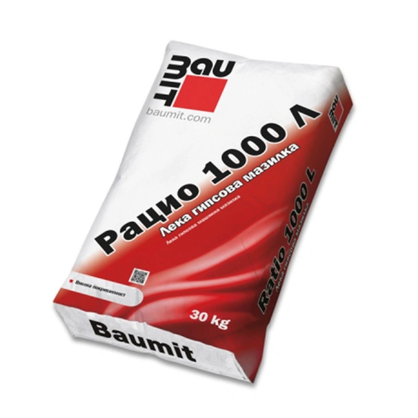 Гипсова мазилка Рацио 1000 Л 30 кг BAUMIT