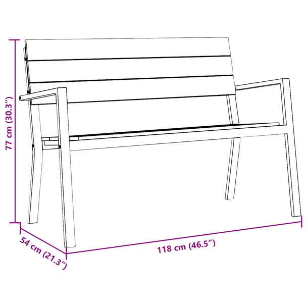 Градина Пейка от Стомана и WPC Черна - VL42001773 - Image 8