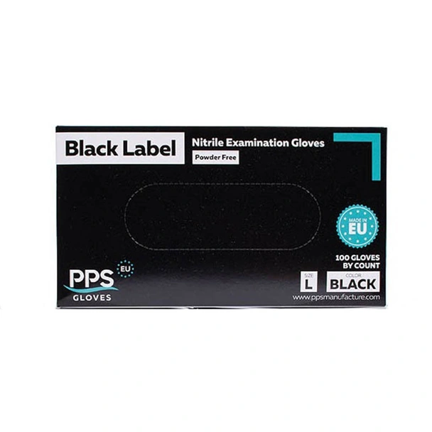 Нитрилни ръкавици без пудра черни XL Black Label - Image 2
