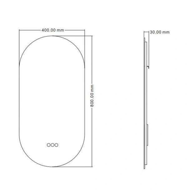 Огледало за баня с LED осветление 40x80 см Bruno INTER CERAMIC - Image 4
