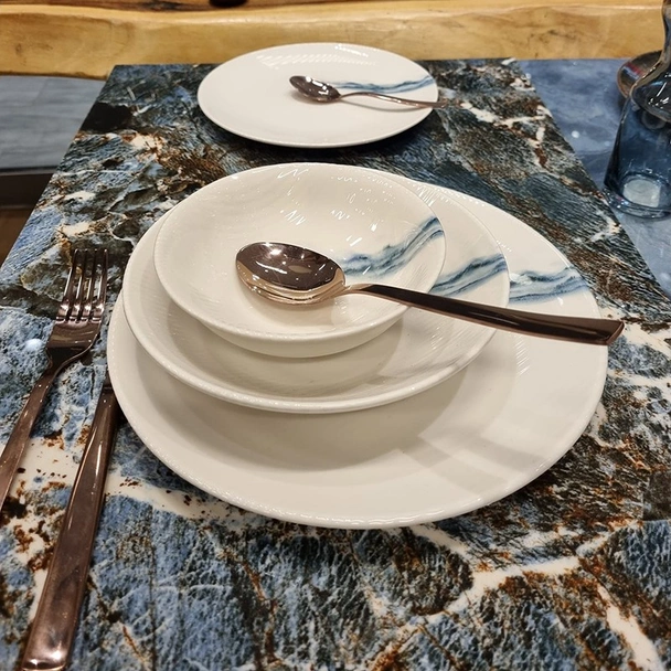 Порцеланов сервиз за хранене 24 части Морски вълни FARIKA - Image 7