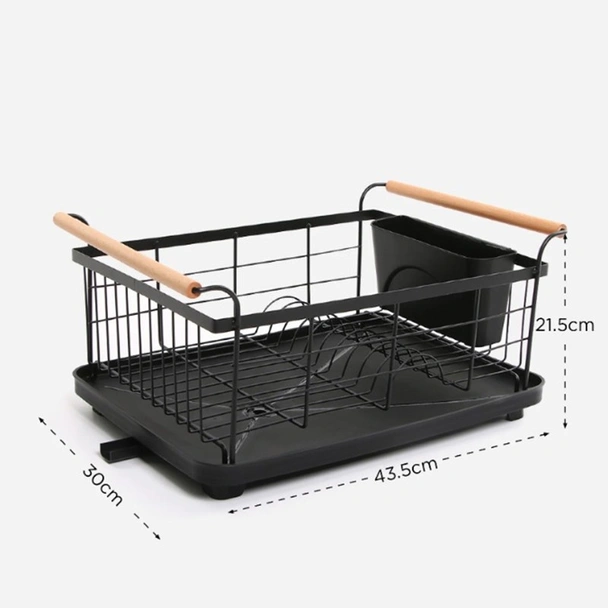 Сушилник за съдове с подвижна табла черен - Image 2