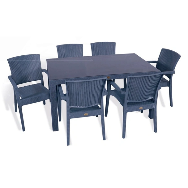 Градински комплект маса с 6 стола антрацит Zeugma Rattan MEVSIM - Image 2