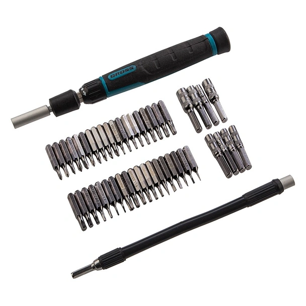 Комплект прецизна отвертка с битове и вложки 48 части GROSS - Image 7