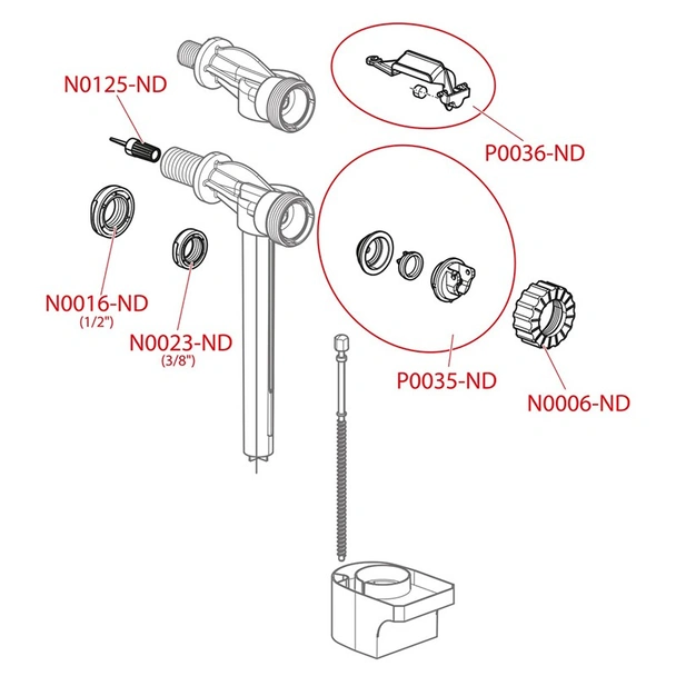 Странично пълнещ механизъм за казанче 1/2" A15 ALCA - Image 2
