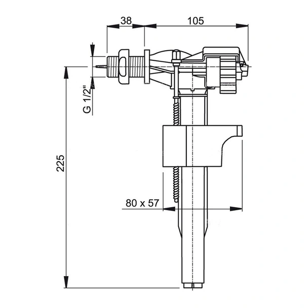 Странично пълнещ механизъм за казанче 1/2" A15 ALCA - Image 3