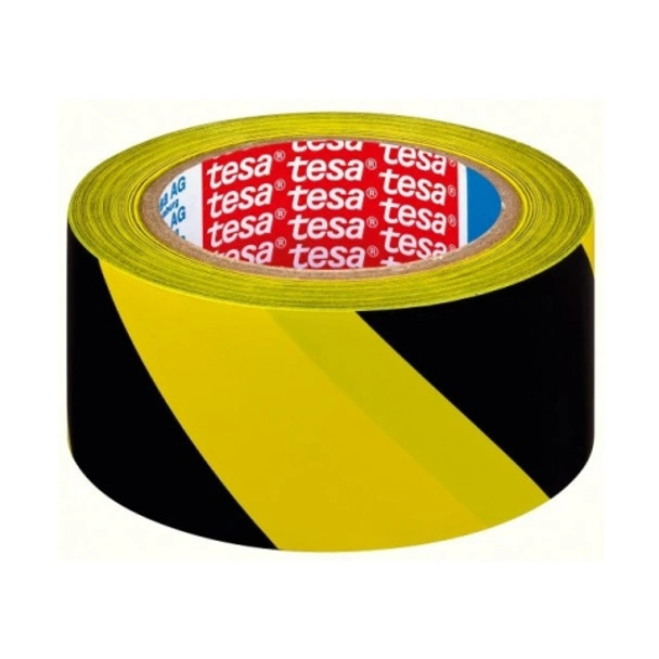 Маркираща лента 50 мм x 33 м черно/жълта TESA