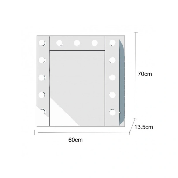 Горен огледален шкаф за баня Айрис с LED осветление INTER CERAMIC - Image 2