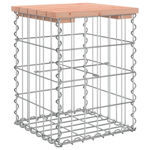 Градинска пейка дизайн габион 33x31x42 см дугласко дърво масив - VL834327 - Image 5