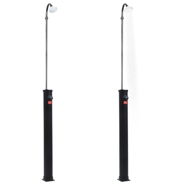 Градински соларен душ, черен, 215 см, 8 л - Image 3