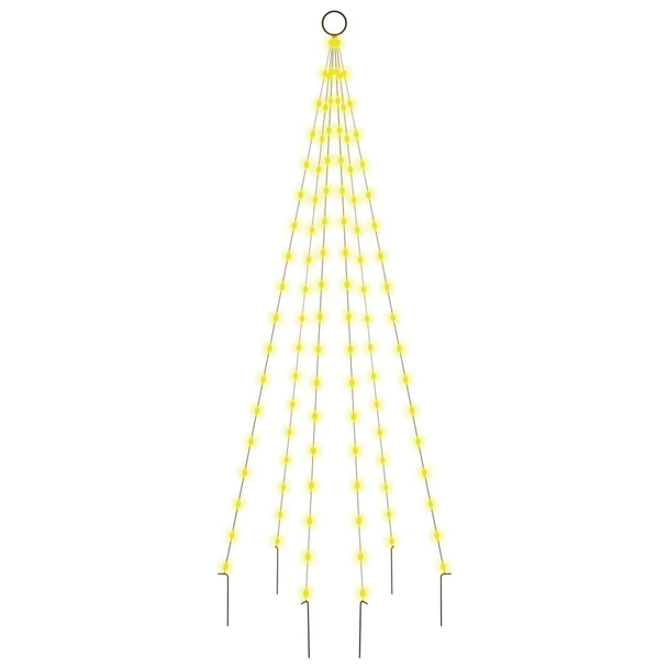 Коледна елха на флагщок, топло бяло, 108 LED, 180 см - Image 2