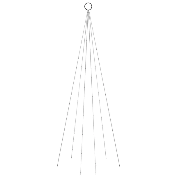 Коледна елха на флагщок, топло бяло, 108 LED, 180 см - Image 3