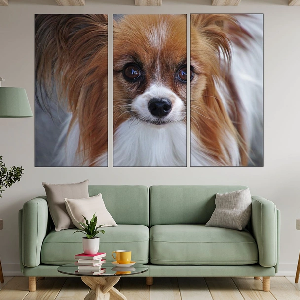 Потрет на замислен Папилон  - картина пано за стена - Image 2