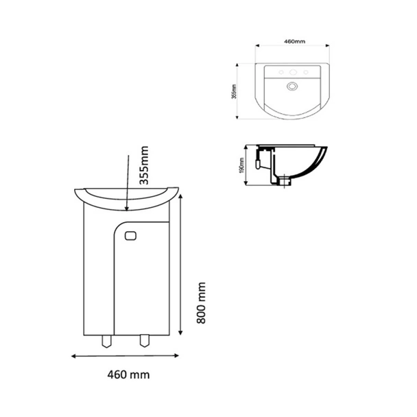 Шкаф за баня 46 см Opal 1 бял FORMA VITA - Image 2