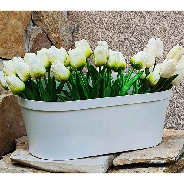 Стенна саксия-сандъче 40 см 5.6 л бяла - Image 3