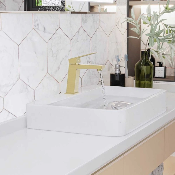 Стоящ смесител за баня Елинор Brush Gold INTER CERAMIC - Image 2