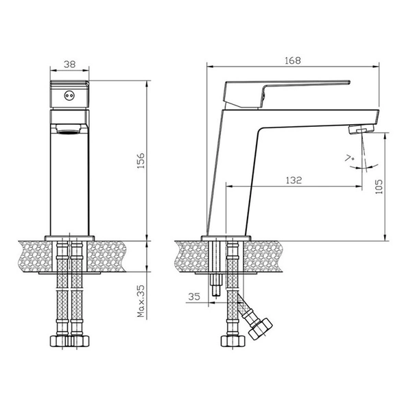 Стоящ смесител за баня Елинор Brush Gold INTER CERAMIC - Image 3