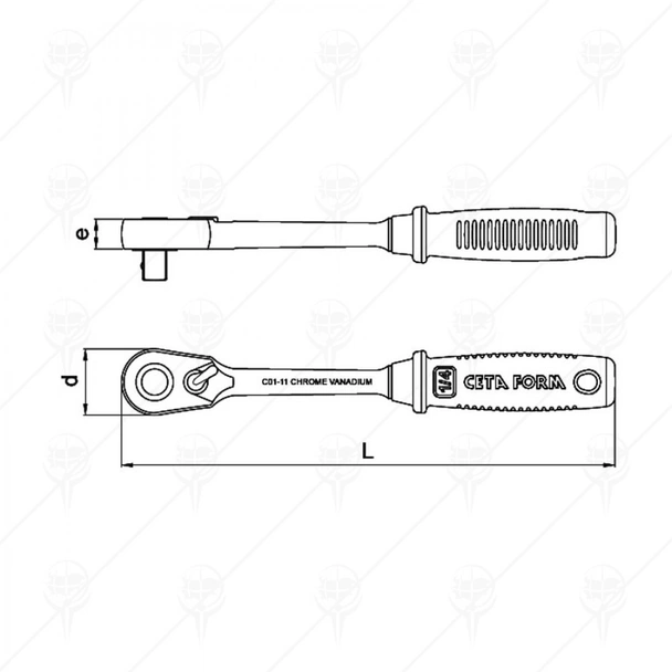 Тресчотка PROFFESIONAL 1/2" 60 зъба CETA-FORM - Image 2
