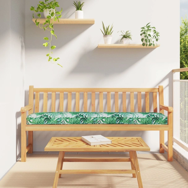 Възглавници за палети за пейка 2 бр Листен модел 180x40x8 см Тъкана материя - VL42001726 - Image 3