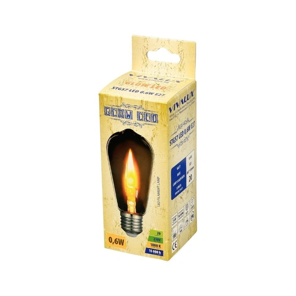 LED лампа филамент 0.6 W E27 Glow VIVALUX - Image 2